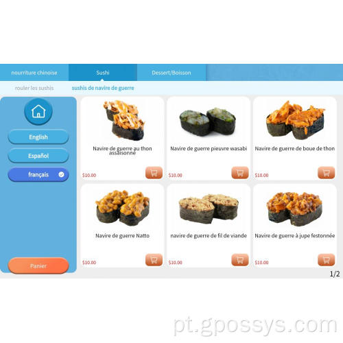 Sistema de pedidos de tablets de restaurante fácil de operar